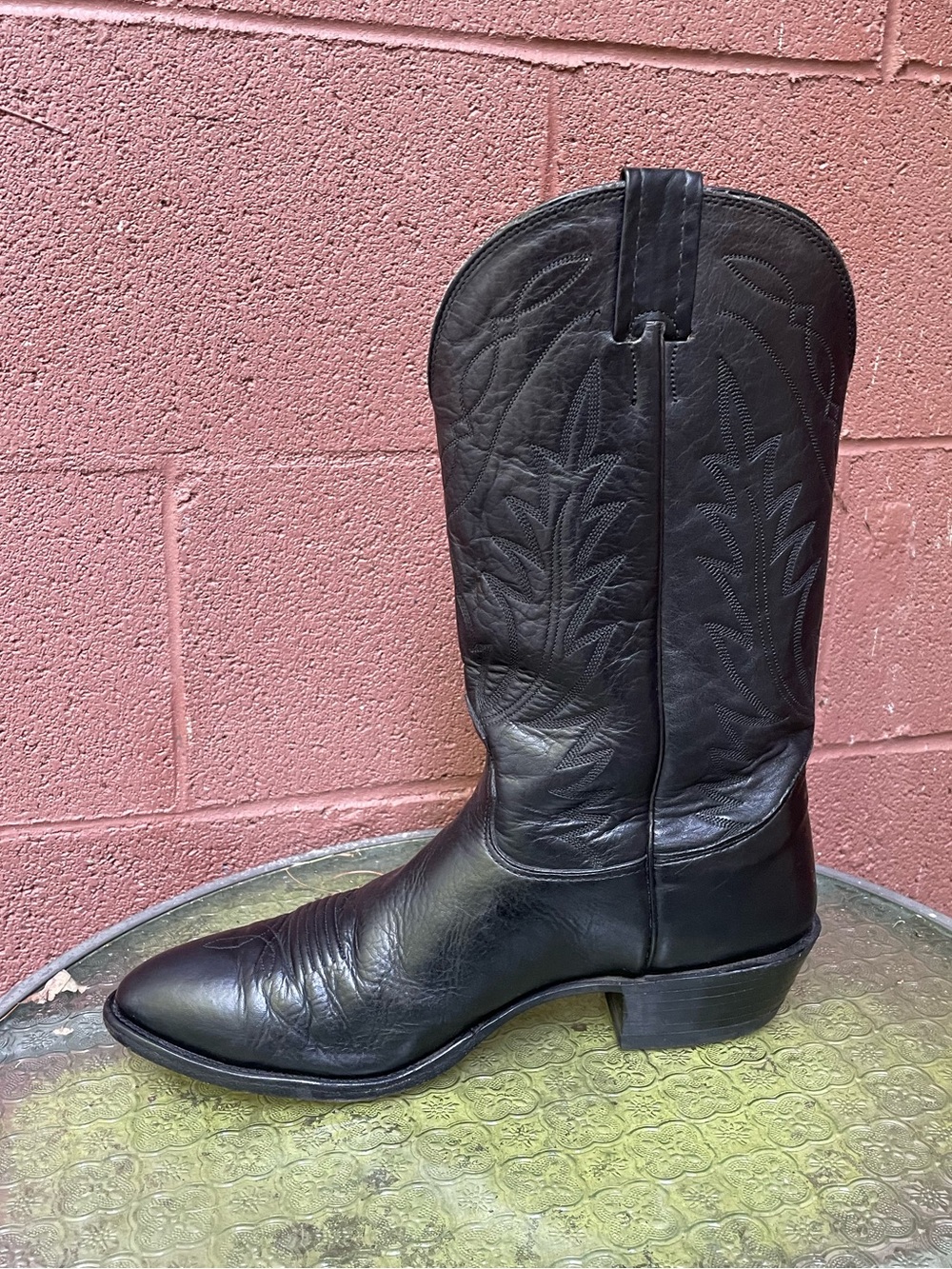 Nocona Vintage Black Cowboy Boots Size 10.5 - Picture 5 of 14